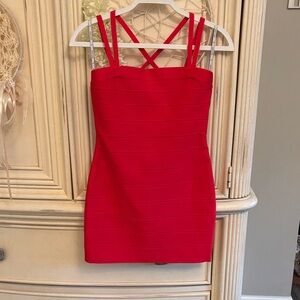 Herve Leger Vibrant Red Mini Dress